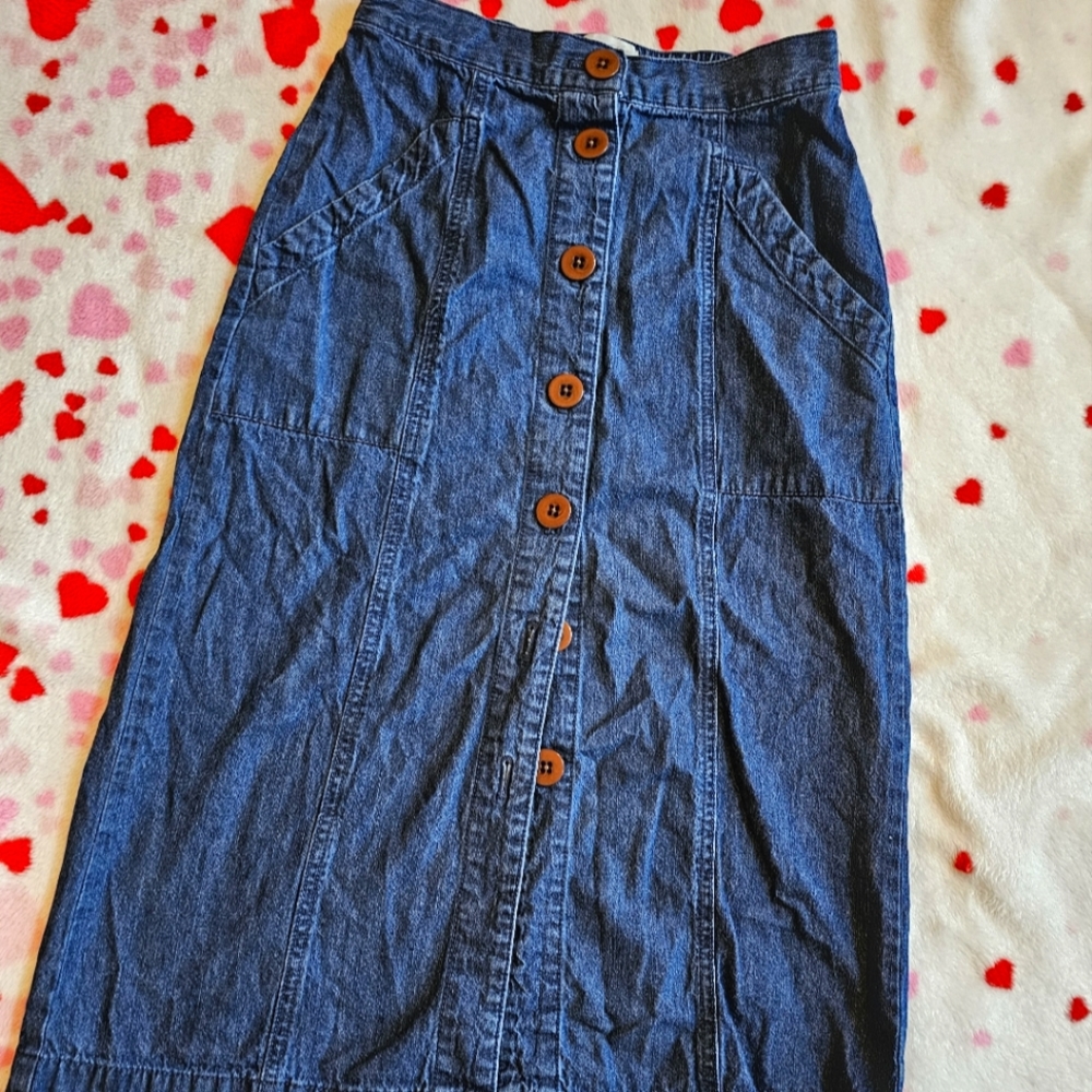 Denim maxi skirt